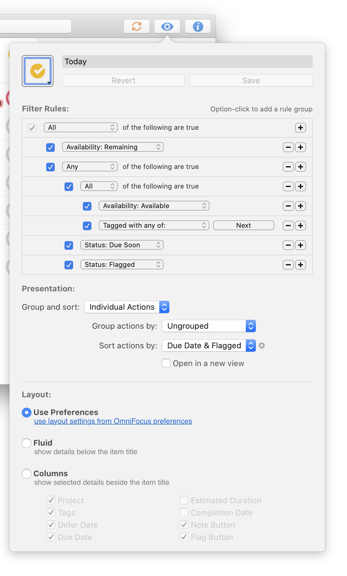 My OmniFocus today view