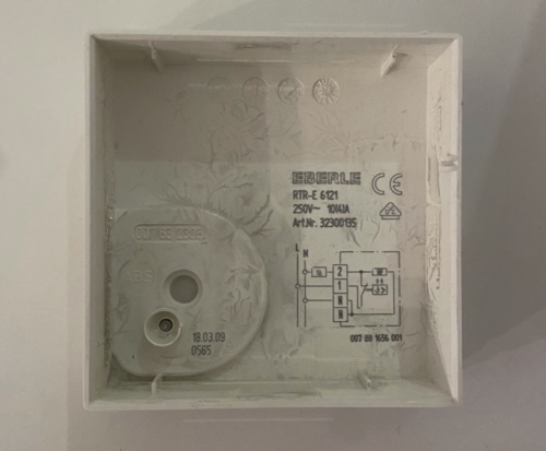 The cap of the temperature sensor, a schematic is printed inside